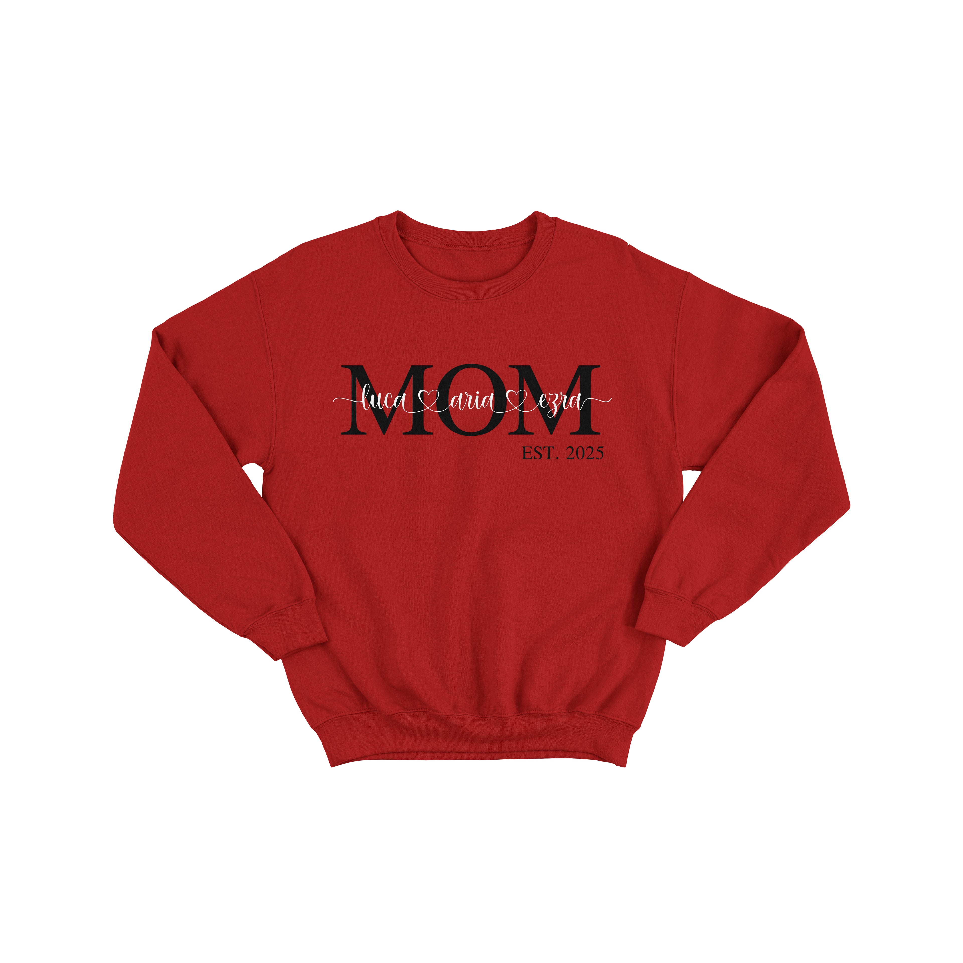 Mum Monogram Sweatshirt with  Kids Name On Sleeve and Chest