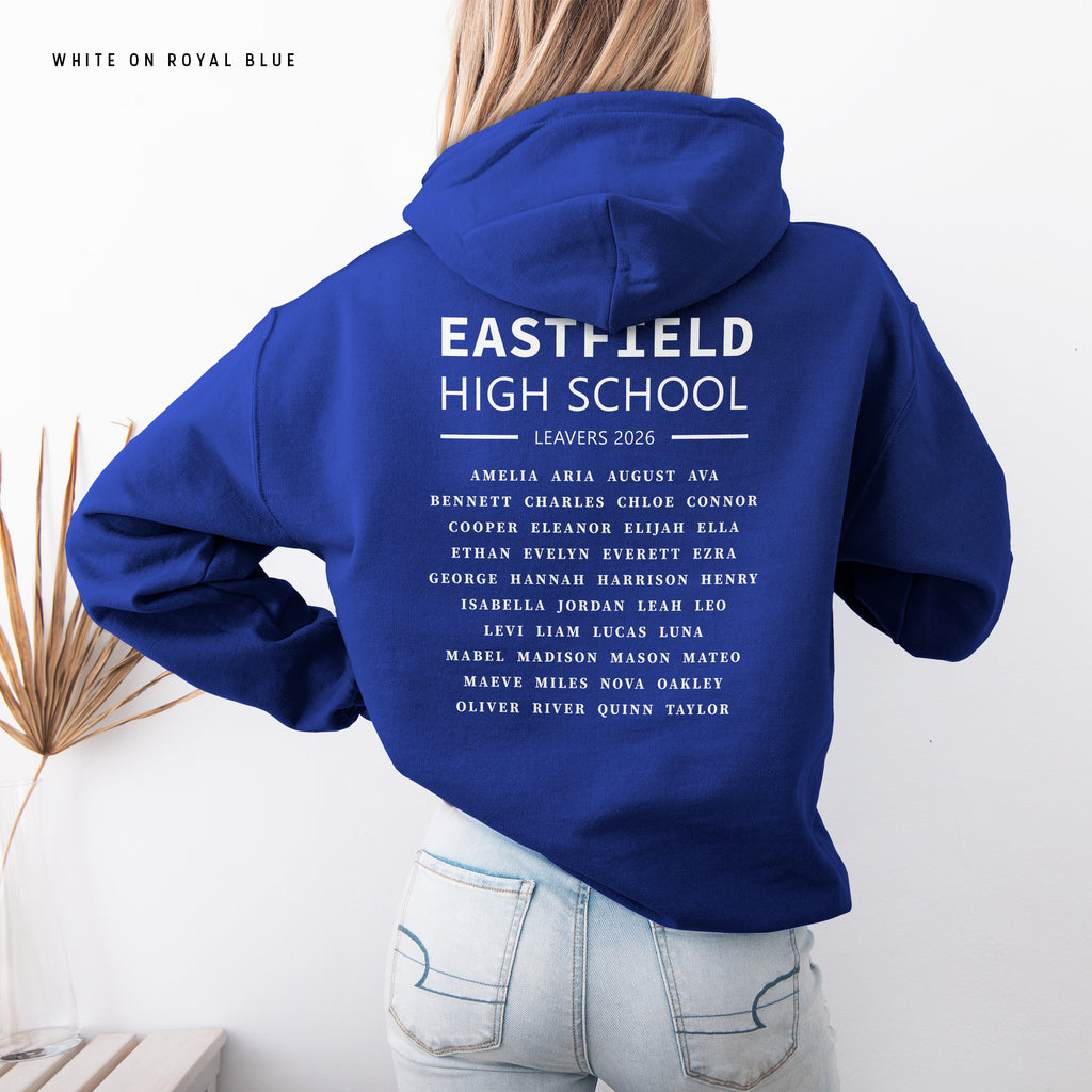 School Leavers Hoodie - Featuring School Name, Leavers 2026 Style C
