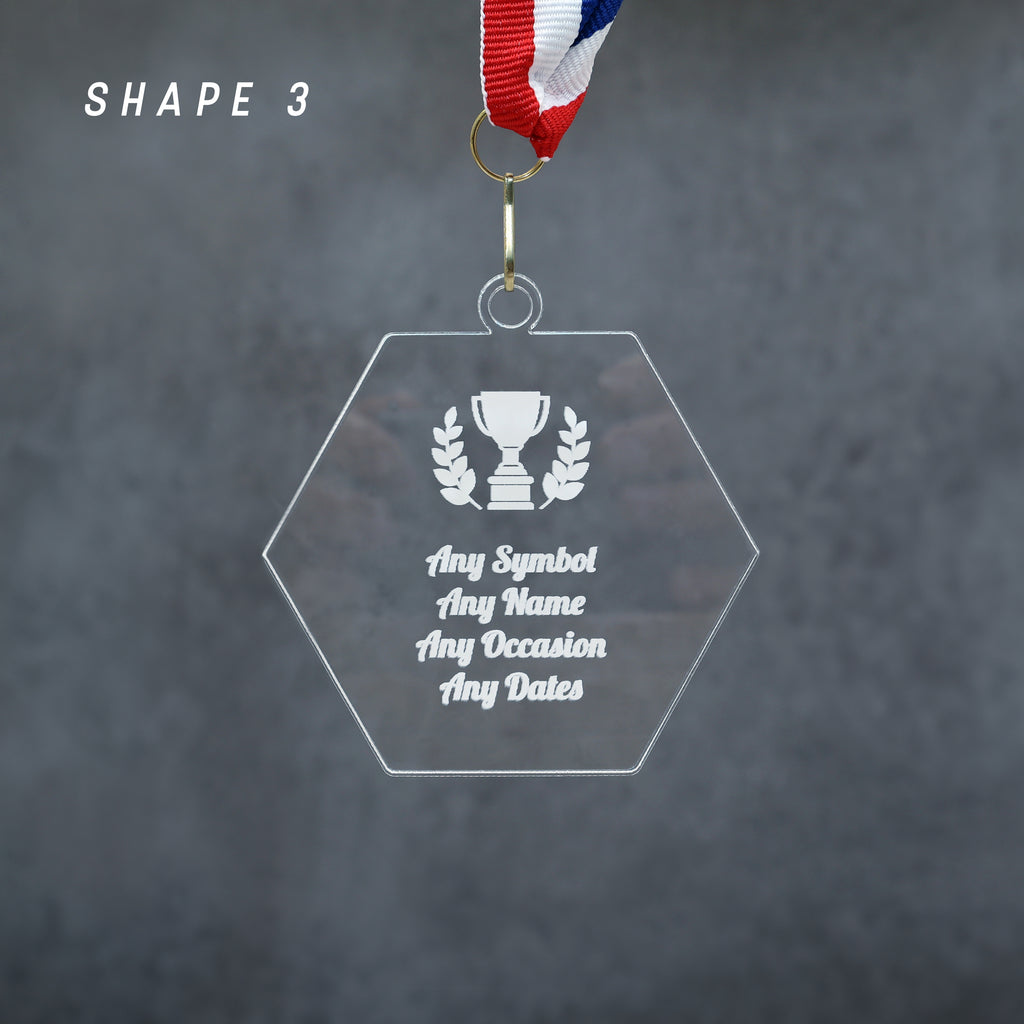 Personalised Acrylic Medal – Custom Sports Award, Runner-Up or Achievement Medal | Trophy Alternative for Ceremonies