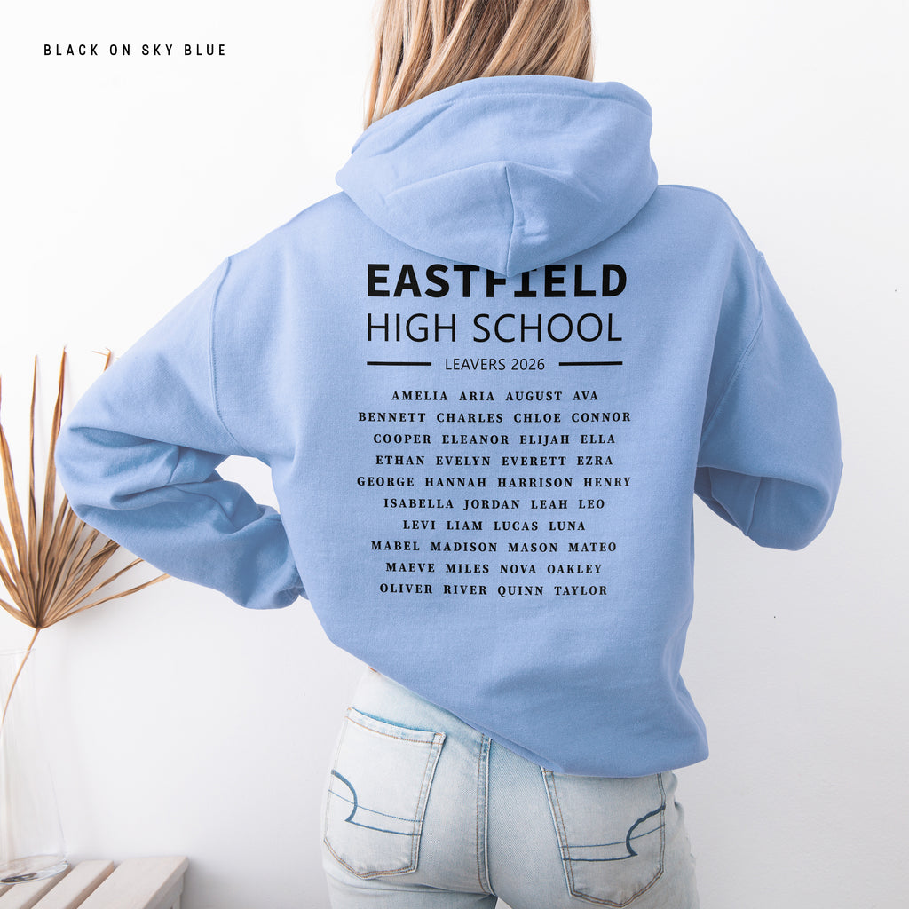 School Leavers Hoodie - Featuring School Name, Leavers 2026 Style C