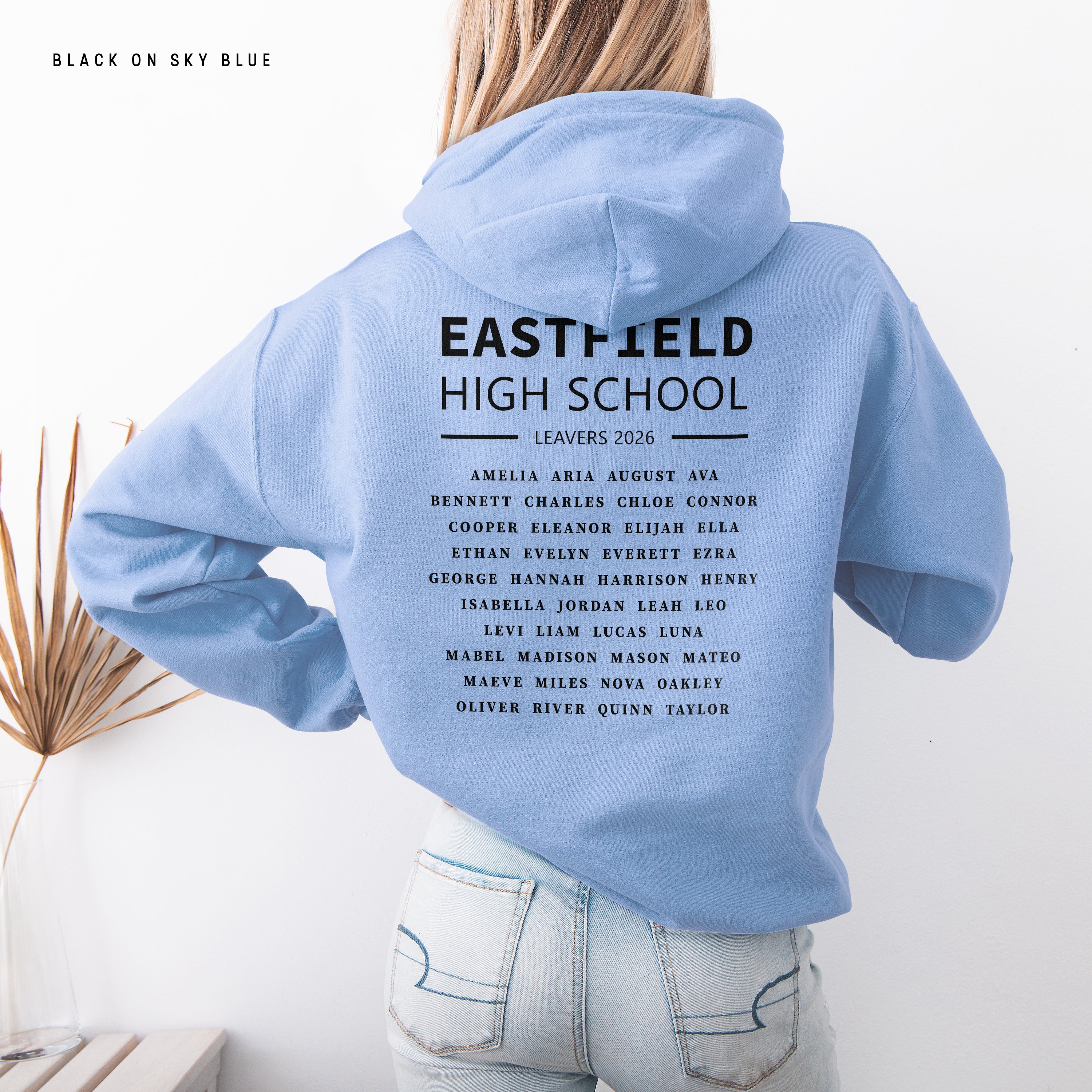 School Leavers Hoodie - Featuring School Name, Leavers 2026 Style C