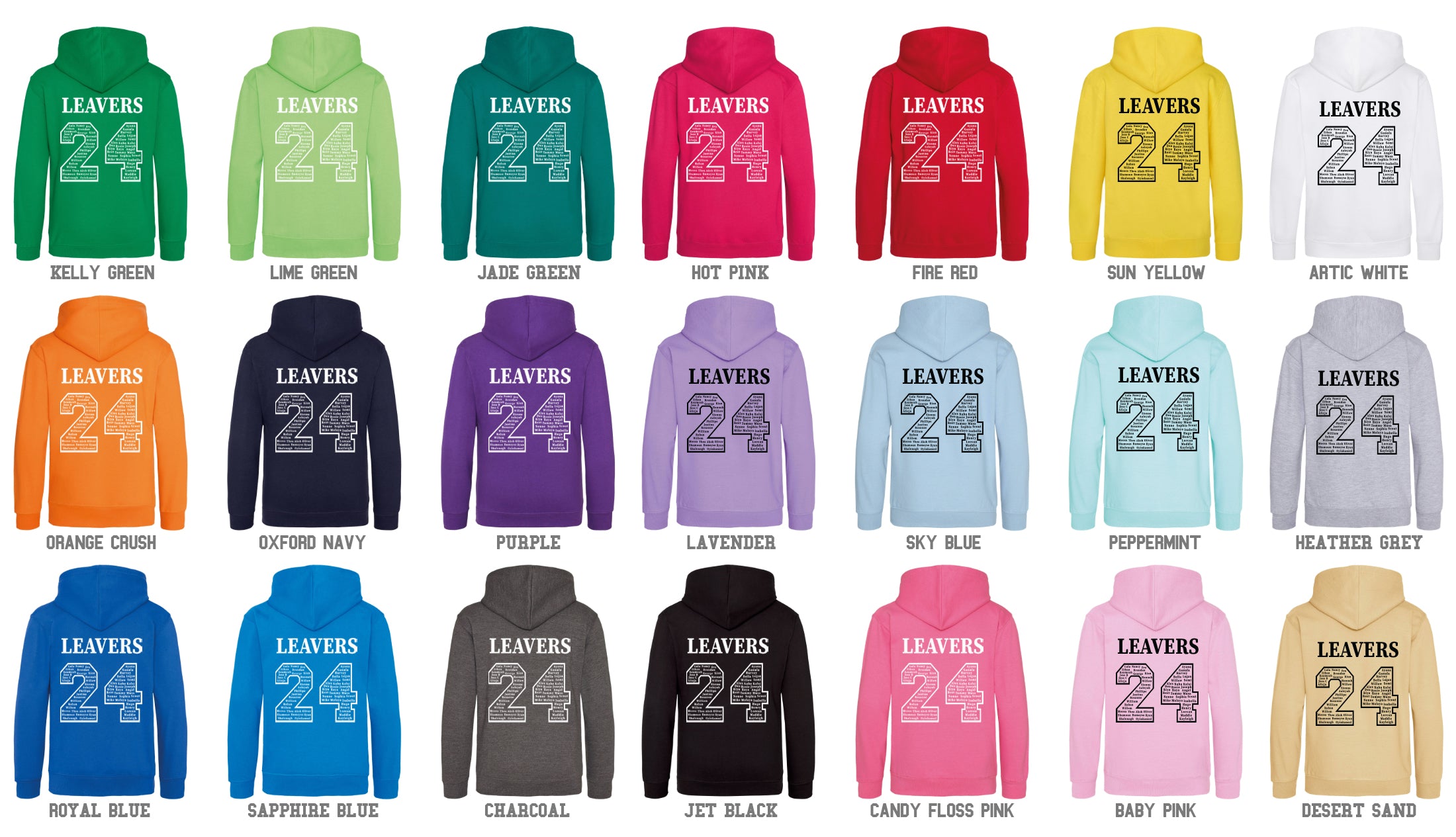 Leavers jumpers colours best sale