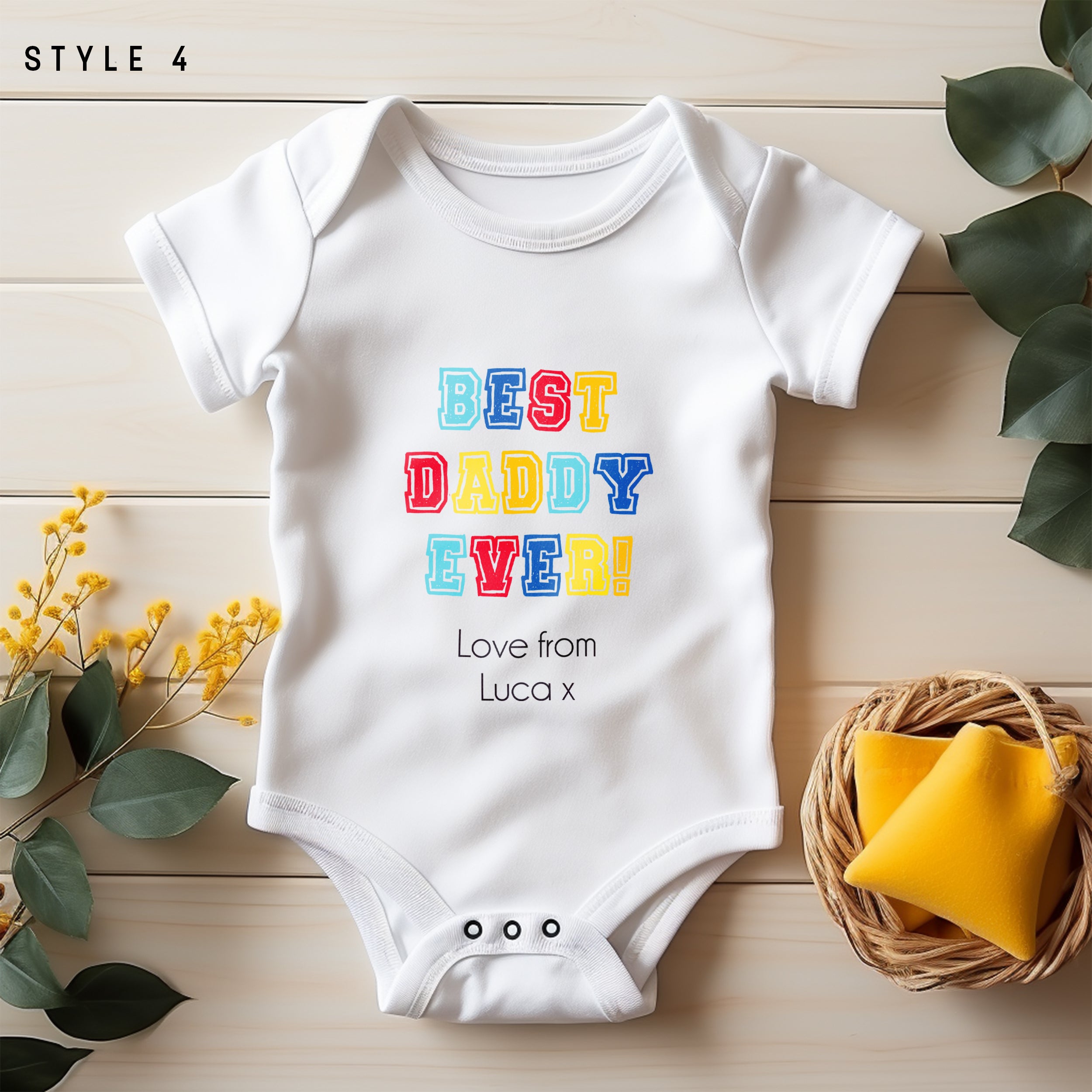 Personalised First Father’s Day Baby Vest – Custom Daddy & Me Babygrow | 1st Father’s Day Gift from Baby