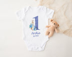 Personalised First Birthday Baby Vest / Bodysuit – Custom Name 1st Birthday Outfit with Rabbit Design