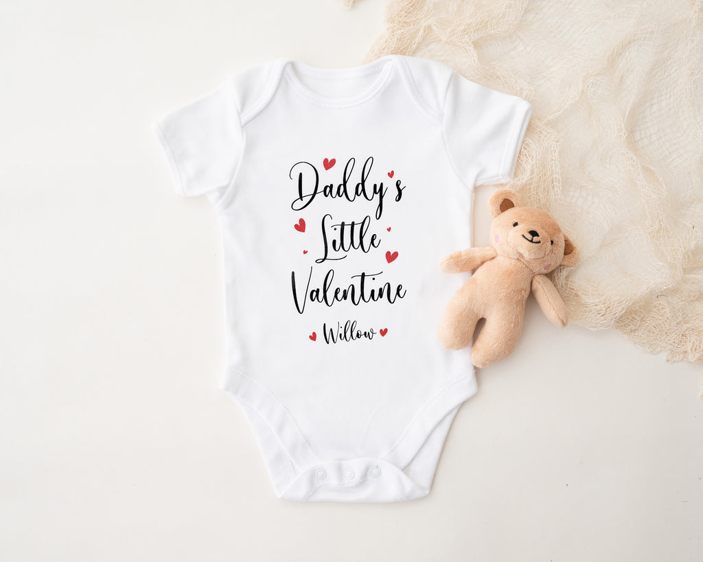 Little Valentine Baby Outfit – Personalised Cotton Babygrow, Vest or Bib