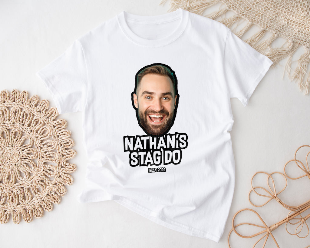 Personalised Stag Do T-Shirt with Groom’s Face | Custom Funny Stag Party Shirt