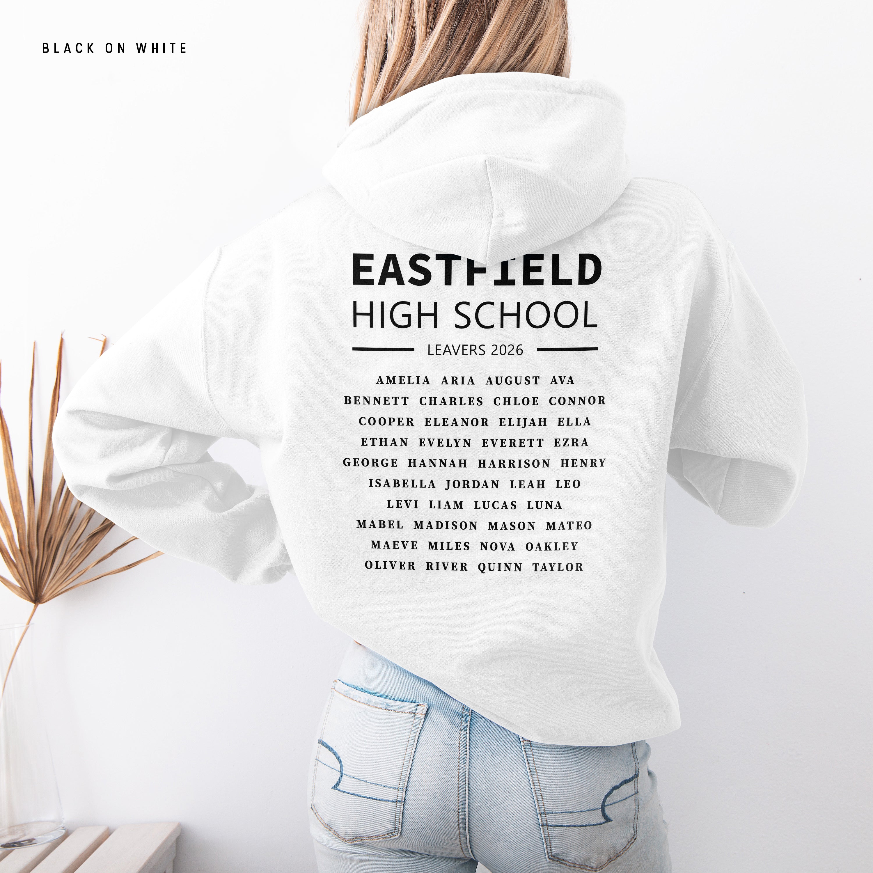 School Leavers Hoodie - Featuring School Name, Leavers 2026 Style C