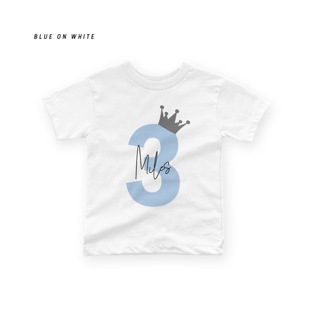 Personalised Birthday Name & Age Kids T-Shirt – Custom Tee for Baby, Toddler & Child