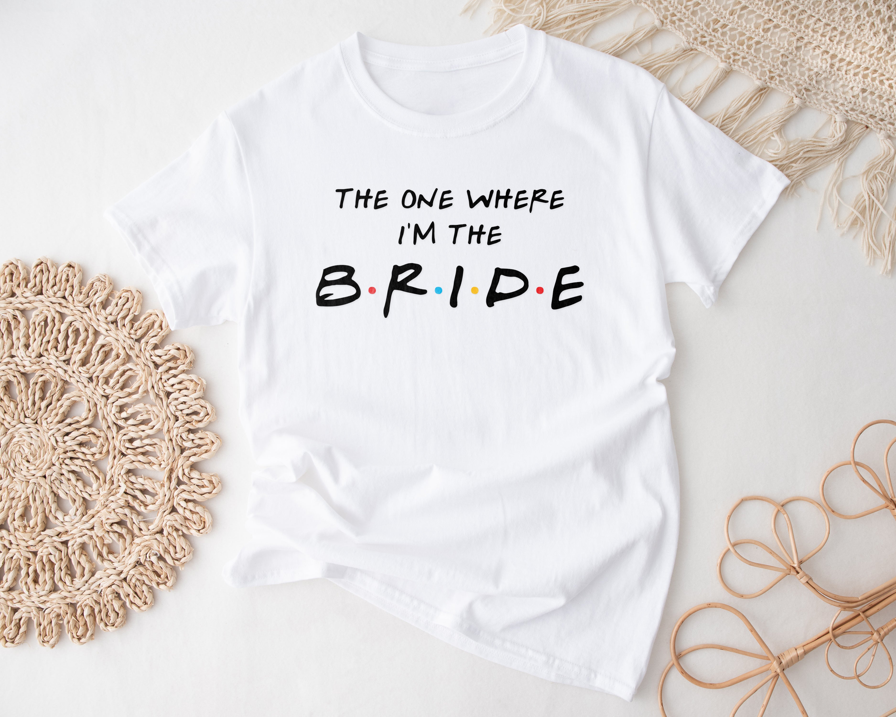 Personalised Friends Hen Party T-Shirts – "The One Where" Bride & Team Bride Tops (Style 2)