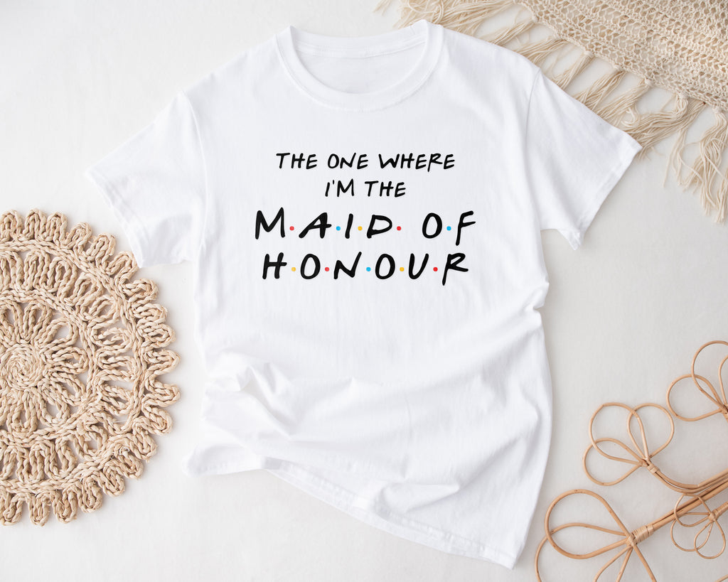 Personalised Friends Hen Party T-Shirts – "The One Where" Bride & Team Bride Tops (Style 2)