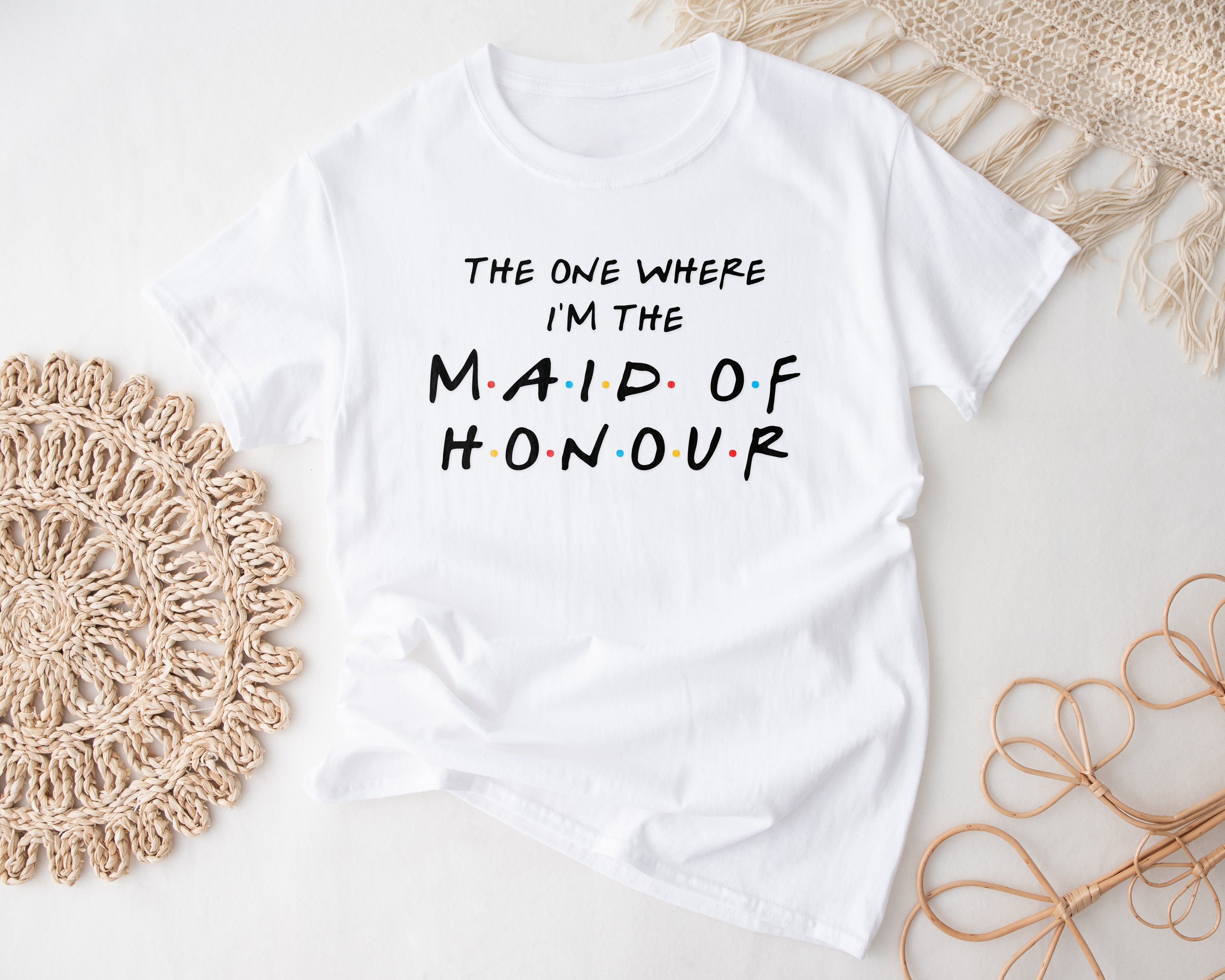 Personalised Friends Hen Party T-Shirts – "The One Where" Bride & Team Bride Tops (Style 2)