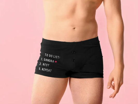 Personalised To-Do List Boxers – Funny Custom Underwear for Him | Valentine’s Day Gift for Boyfriend or Husband