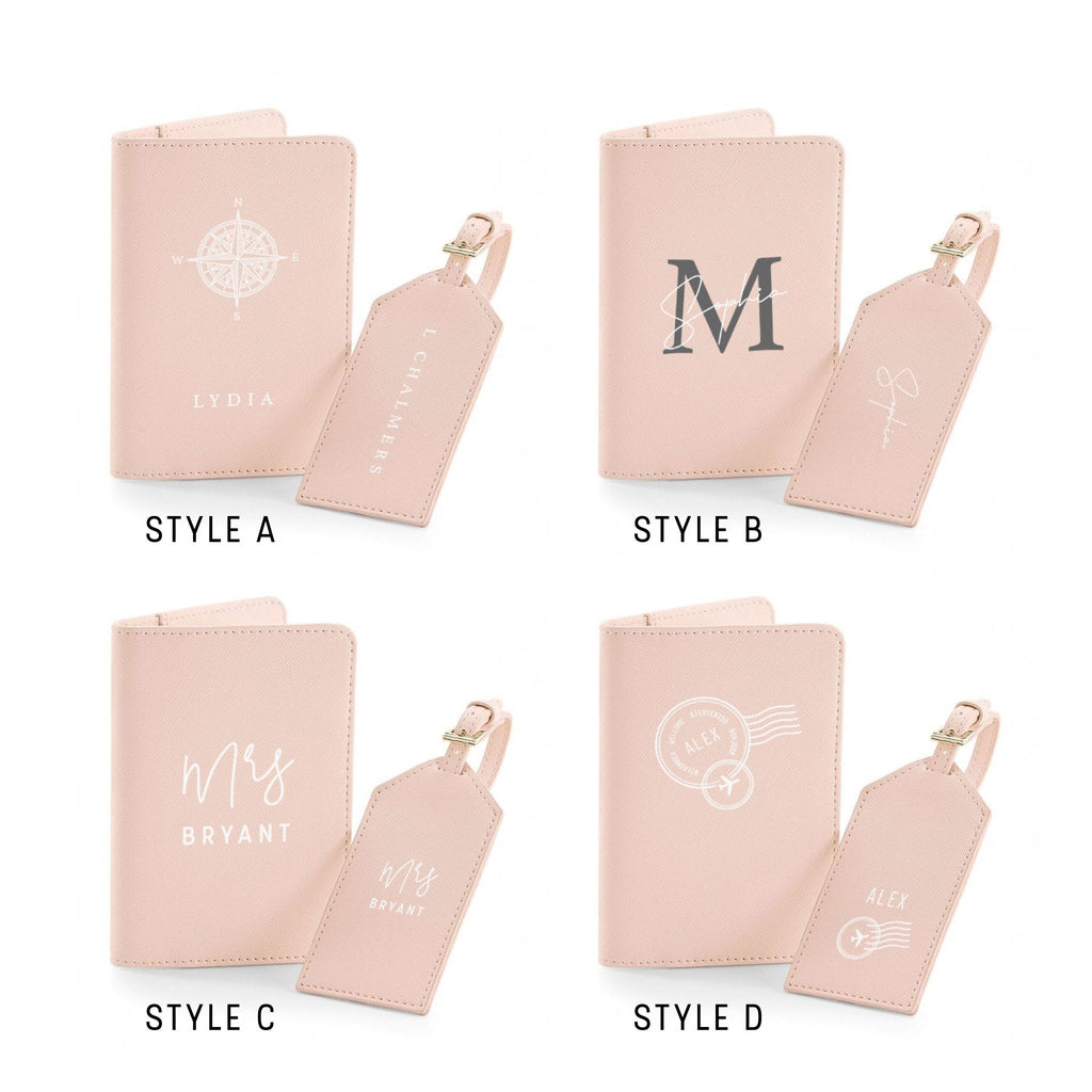 Personalised Travel Set – Passport Holder & Luggage Tag Set | Custom Passport Wallet & Name Tag