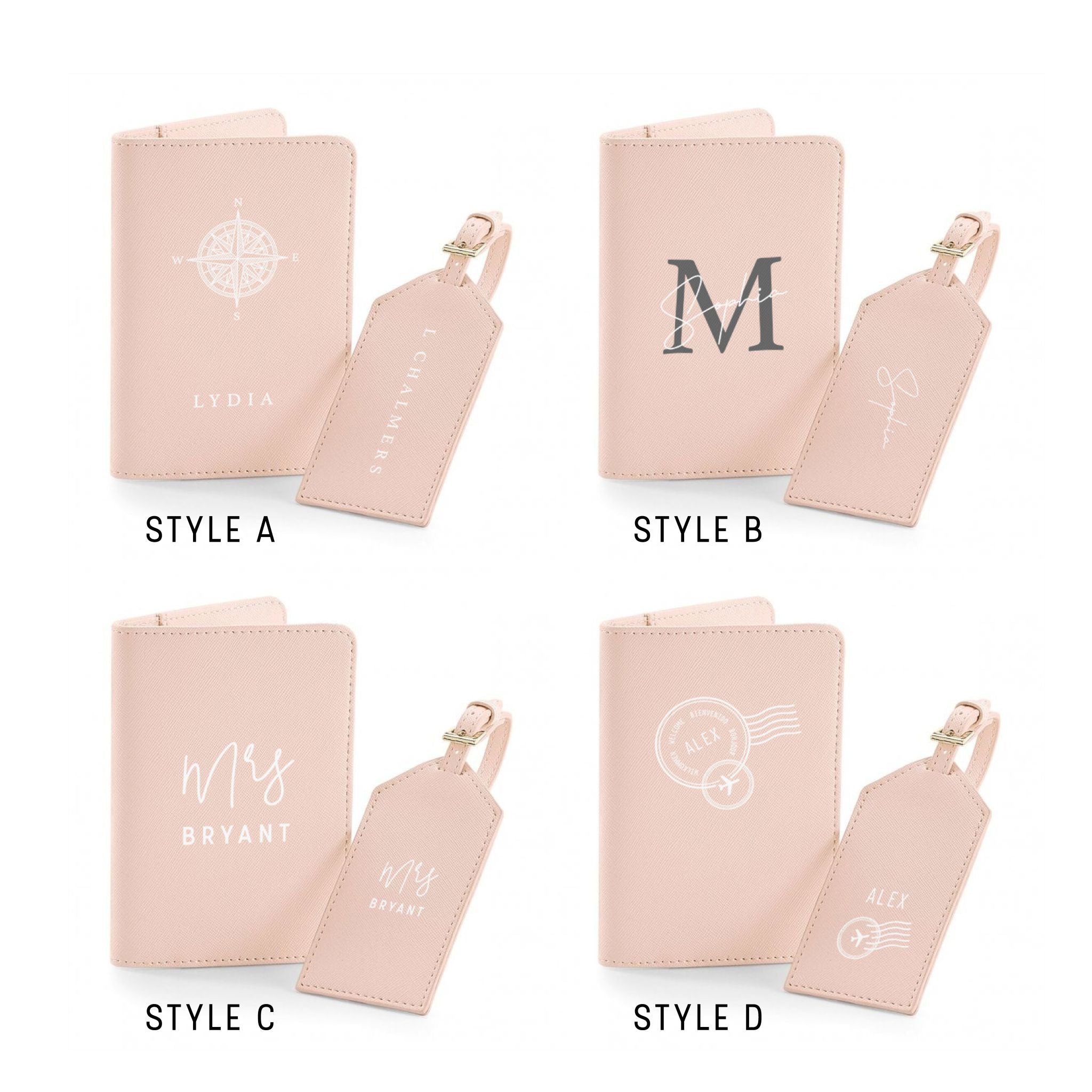 Personalised Travel Set – Passport Holder & Luggage Tag Set | Custom Passport Wallet & Name Tag