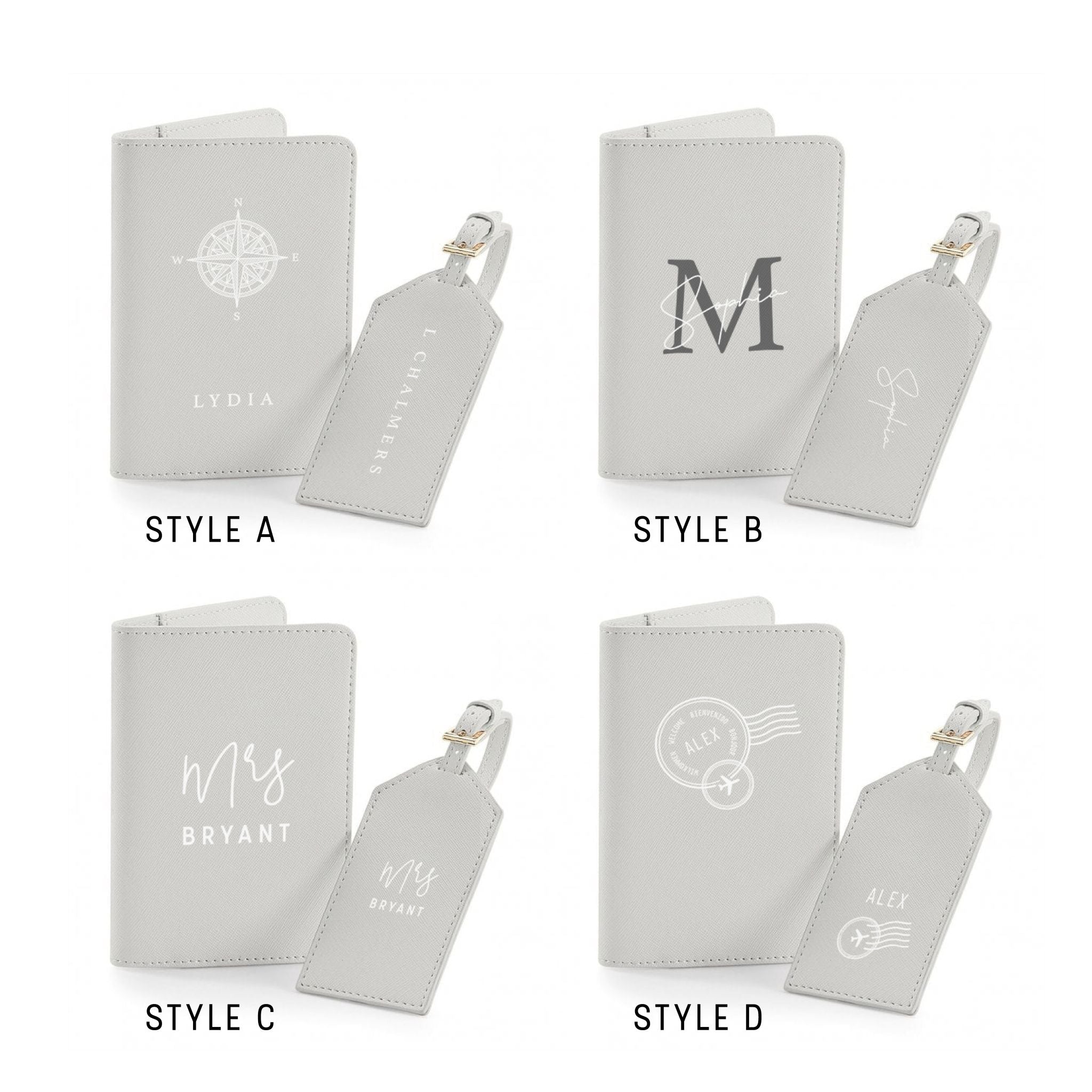 Personalised Travel Set – Passport Holder & Luggage Tag Set | Custom Passport Wallet & Name Tag