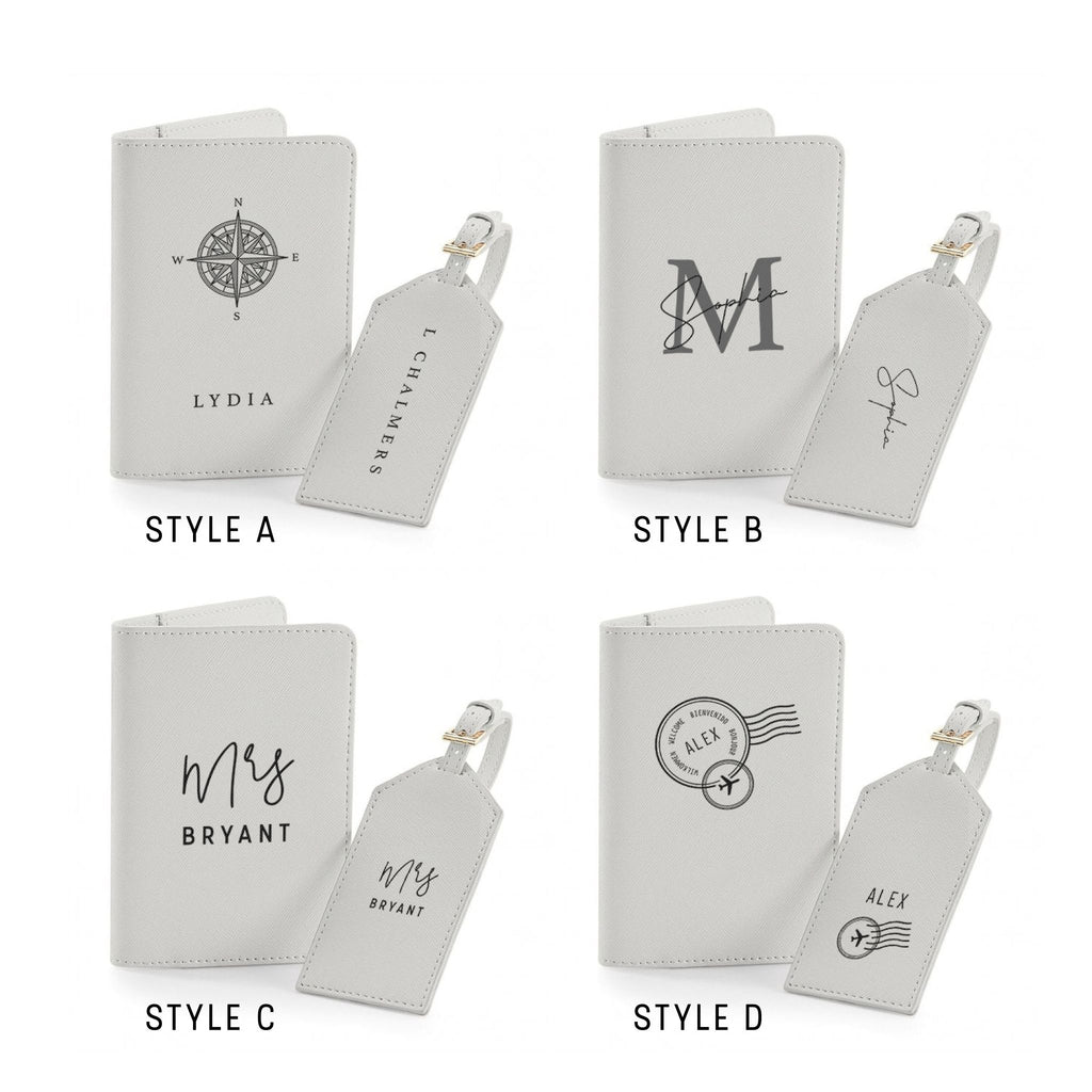 Personalised Travel Set – Passport Holder & Luggage Tag Set | Custom Passport Wallet & Name Tag