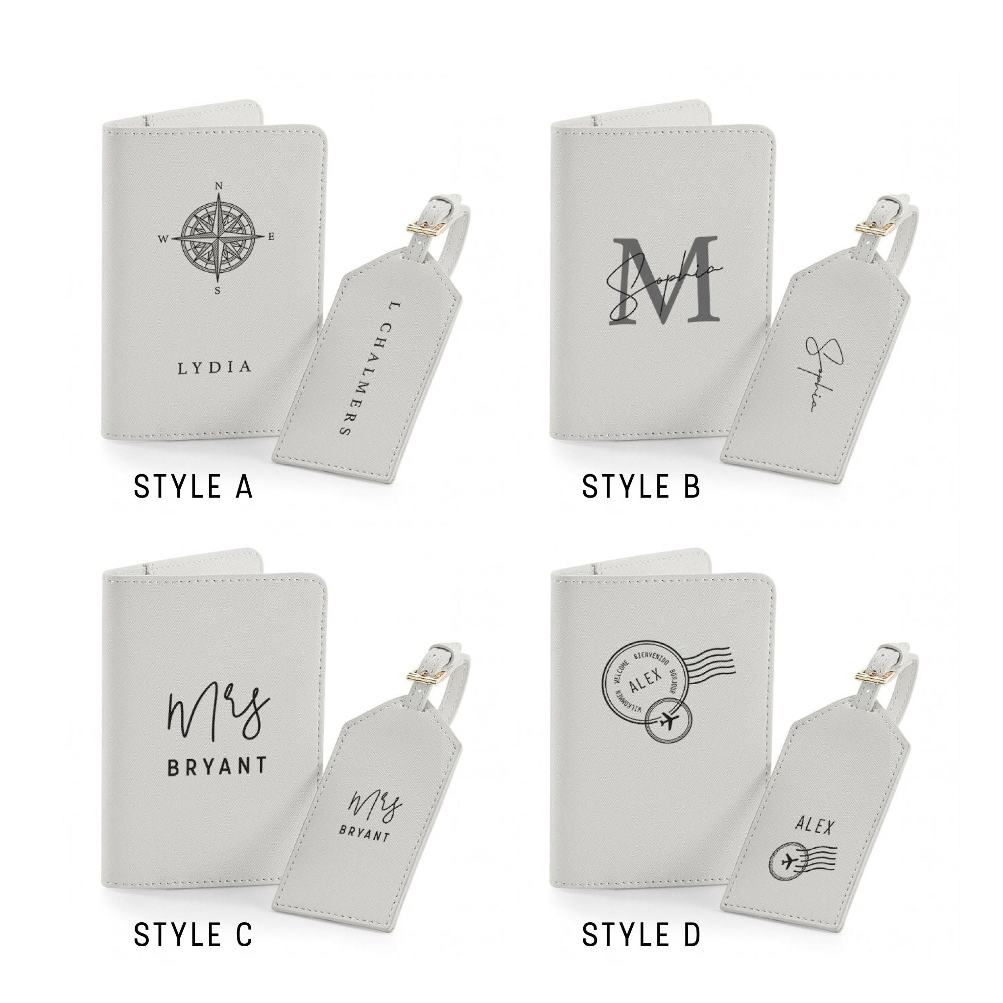 Personalised Travel Set – Passport Holder & Luggage Tag Set | Custom Passport Wallet & Name Tag
