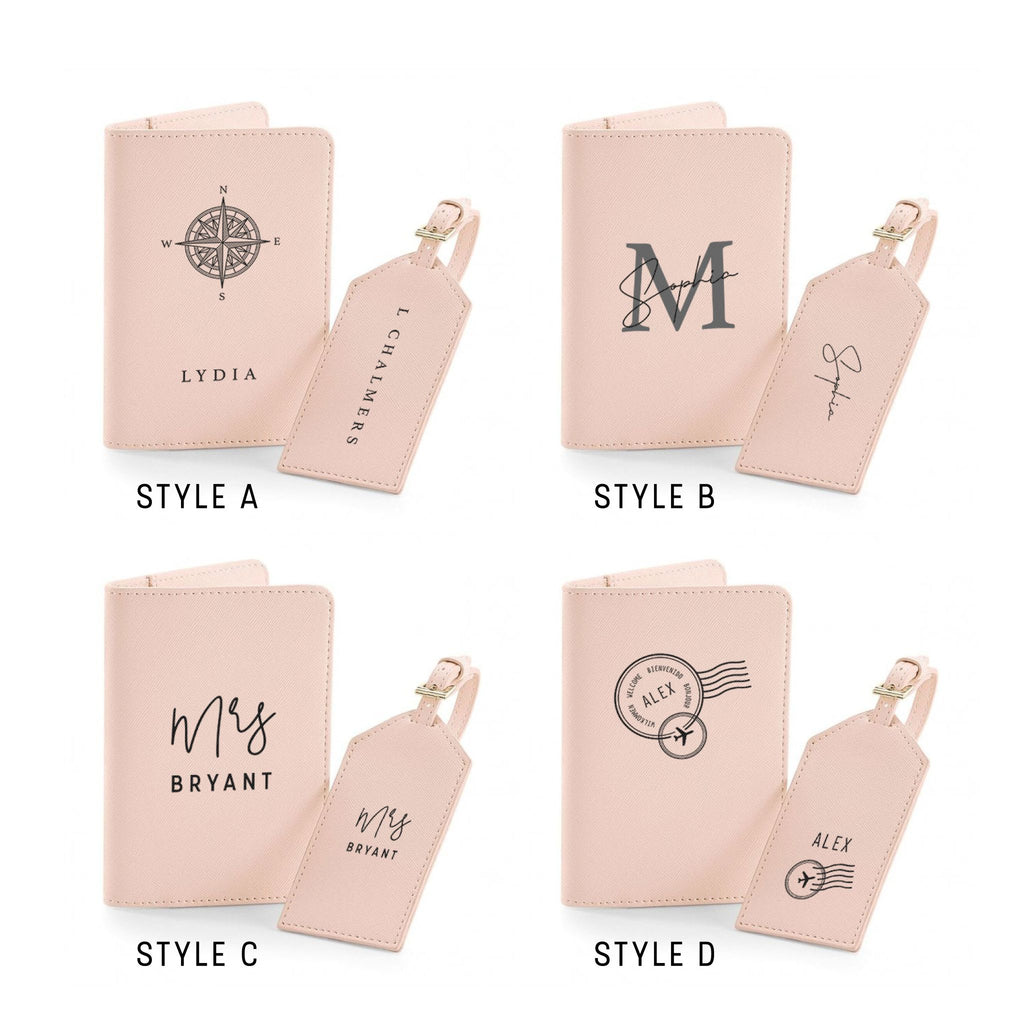 Personalised Travel Set – Passport Holder & Luggage Tag Set | Custom Passport Wallet & Name Tag