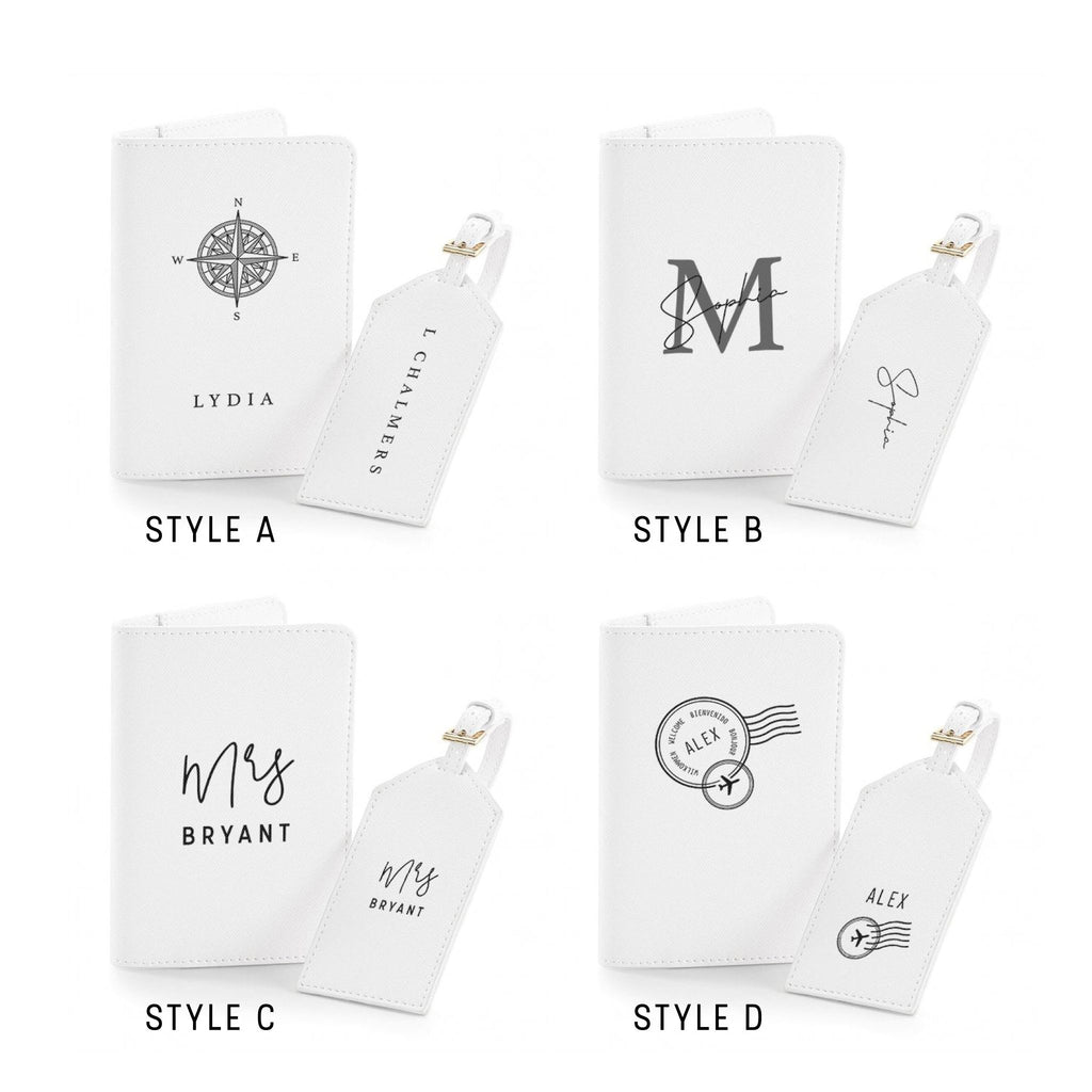 Personalised Travel Set – Passport Holder & Luggage Tag Set | Custom Passport Wallet & Name Tag