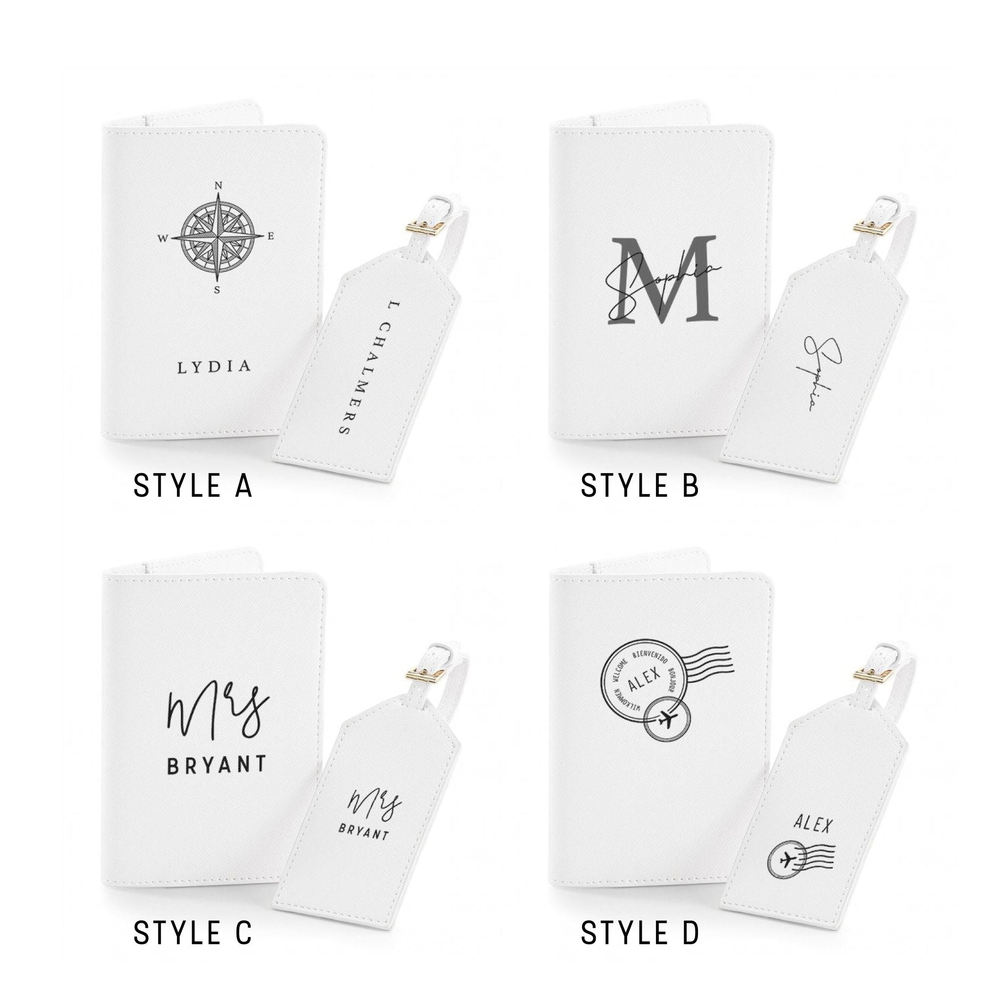 Personalised Travel Set – Passport Holder & Luggage Tag Set | Custom Passport Wallet & Name Tag